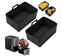 Baketron 2PCS Ninja Double Stack XL 9.5L SL400EU Silicone Moule,Upgrades Approfondir la profondeur Grande Capacité Silicone Accessoires pour Ninja SL400EU Noir