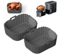 Baketron 2PCS Silicone Moule Air Fryer Upgrades pour Ninja Double Stack SL400EU 9.5L,Ouverture latérale Grande Capacité Ninja SL400EU Accessoires Gris