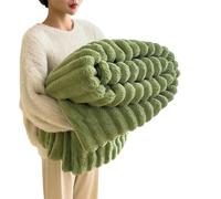 Baketron Couverture Fausse Fourrure de Lapin，Couverture Polaire Moelleuse en Flanelle，Chaude Double Face Doux pour Domicile，comme jeté de canapé ou Couverture de（Vert，150x200cm）