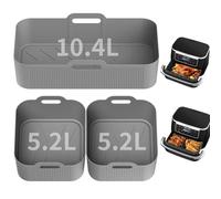 Baketron Moule Silicone Air Fryer Ninja Foodi FlexDrawer 10.4L AF500EU,1×10.4L+2×5.2L AF500EU Moule Silicone Accessoires Gris