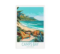 BAKHFTR Camps Bay Poster d'Afrique du Sud - Décoration murale pour salon, chambre à coucher - 30 x 45 cm