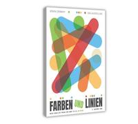 BAKHFTR Couleurs et lignes, affiche murale colorée d'exposition d'art de Berlin, affiche sur toile, décoration murale, peinture pour salon, chambre à coucher, décoration 50 x 75 cm