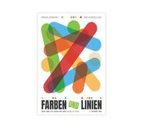 BAKHFTR Couleurs et lignes, affiche murale colorée d'exposition d'art de Berlin, affiche sur toile, décoration murale, peintures pour salon, chambre à coucher, décoration 20 x 30 cm