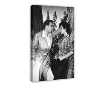 BAKHFTR Elizabeth Taylor et Montgomery Clift - Photographies vintage sur toile pour décoration de chambre à coucher, bureau, chambre, cadeau, 60 x 90 cm
