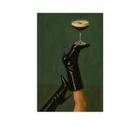 BAKHFTR Espresso & Heels - Poster sur toile de cocktail féminin - Décoration murale pour salon, chambre à coucher (20 x 30 cm)