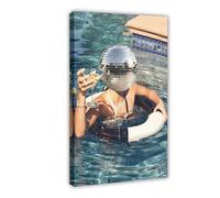 BAKHFTR Impression sur toile style boule discothèque, décoration murale pour chambre à coucher, bureau, chambre, cadeau, 50 x 75 cm