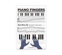 BAKHFTR Poster imprimé sur toile avec doigts de piano et exercices d'échauffement - Décoration murale pour salon, chambre à coucher - 30 x 45 cm