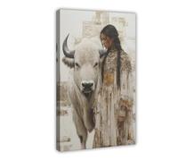 BAKHFTR Poster sur toile Mythologie, sagesse et abondance de la déesse Sioux Lakota - Décoration murale pour salon, chambre à coucher - 40 x 60 cm