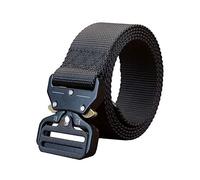 Bakicey Ceinture tactique Heavy Duty Ceinture de chasse à fermeture rapide Style militaire Shooters Nylon Respirant Ceinture avec boucle en métal, Noir , 125 cm