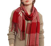 Bakicey Femme châle écharpe étole Foulard Pashmina Echarpe a Carreaux Laine Mode Etole Plaid Foulard Oversize Shawl Cardigan Cachemire Chaud Automne Hiver Manteau Tricot Ponchos et Capes140x140cm (N)