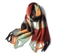 Bakicey Femme châle écharpe Fille étole Foulard, Pashmina Echarpe a Carreaux Laine Mode Etole Plaid Foulard Oversize Shawl Cardigan Cachemire Chaud Automne Hiver Manteau Tricot Ponchos Capes(01)
