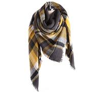 Bakicey Femme châle écharpe Fille étole Foulard, Pashmina Echarpe a Carreaux Laine Mode Etole Plaid Foulard Oversize Shawl Cardigan Cachemire Chaud Automne Hiver Manteau Tricot Ponchos Capes(16)