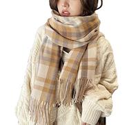 Bakicey Femme châle écharpe Fille étole Foulard, Pashmina Echarpe a Carreaux Laine Mode Etole Plaid Foulard Oversize Shawl Cardigan Cachemire Chaud Automne Hiver Manteau Tricot Ponchos Capes(09)