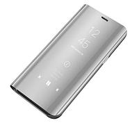 Bakicey Huawei P10 Lite/nova lite Miroir Coque Huawei P10 Lite/nova lite Étui de protection à rabat en cuir avec fonction support Étui de téléphone portable pour Huawei P10 Lite/nova lite (Argent)