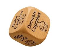 Baking Activity Dice, 6-Sided Decision Maker Funny Baking Dice, Wooden Game Prop for Party Bakery Family Gathering Date Night Teens Couples Adults Friends