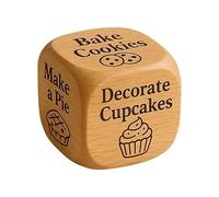 Baking Dice - Baking Activity Dice, 6-Sided Wooden Decision Maker Game Prop, Dinner Recipe Deciders | Funny Decider for Party Bakery Family Gathering Date Night Teens Couples Adults Friends