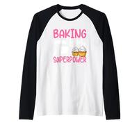 Baking is My Superpower Mélangeur Cupcake Manche Raglan
