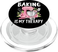 Baking is My Therapy Mélangeur de Fleurs Roses PopSockets PopGrip pour MagSafe