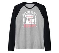 Baking is My Therapy Pastry Funny Muffin Baker Manche Raglan