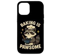 Baking is Pawsome Humour drôle de Raton Laveur Baker Coque pour iPhone 12/12 Pro