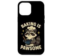 Baking is Pawsome Humour drôle de Raton Laveur Baker Coque pour iPhone 12 Pro Max