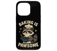 Baking is Pawsome Humour drôle de Raton Laveur Baker Coque pour iPhone 13 Pro
