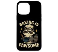 Baking is Pawsome Humour drôle de Raton Laveur Baker Coque pour iPhone 13 Pro Max