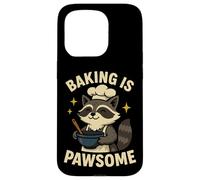Baking is Pawsome Humour drôle de Raton Laveur Baker Coque pour iPhone 15 Pro
