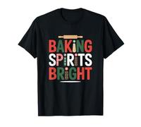 Baking Spirits Bright Funny Christmas Pun Pun Holiday T-Shirt
