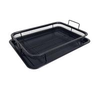 Baking Tray and Mesh Basket Set Non-Stick Oil Frying Pan, Healthier Chip, Oven Grill Rack, Cookie Sheet