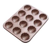 Baking Tray Thicken Carbon Steel Not Sticky Shell Cake Mould Loaf Pan with Surrounding Curling Design Easy to Clean (Size : A)