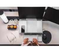 BakkerElkhuizen FlexDesk 640 - Porte-copie - avec ComfortRead - transparent, gris clair