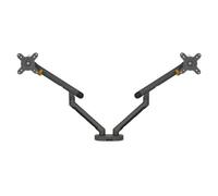 BakkerElkhuizen BE Flexible Dual BNEBFDDG Support Bureau Double 17-35" VESA 75/100mm, Charge Max 2x10Kg, Inclinaison +/-180°, Rotation 360°, Gris