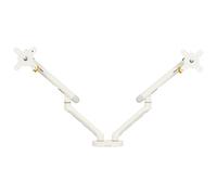 BakkerElkhuizen BE Flexible Dual BNEBFDW Support Bureau pour 2 écrans 17"-35" (43.2-88.9cm) VESA 75/100mm, Inclinaison +/-180°, Rotation 360°, Blanc