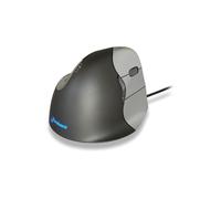 BakkerElkhuizen Evoluent4 Mouse Right Laser 2600 DPI 6 Boutons Programmables Verticale Ergonomique USB Fil 2.1m Windows/macOS/Linux Noir/Gris/Argent