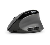 BakkerElkhuizen MidWay - Souris verticale - ergonomique - pour droitiers - optique - 7 boutons - sans fil, filaire - 2.4 GHz, USB-C, Bluetooth 5.2 - gris foncé, noir