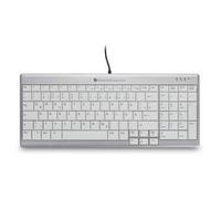 BakkerElkhuizen UltraBoard 960 Standard Compact clavier Bureau USB QWERTZ Suisse Argent, Blanc