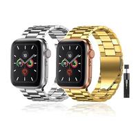 baklon Compatible avec Bracelet Apple Watch 38mm 40mm 41mm en Acier Inoxydable Metal pour Bracelet iWatch Series Ultra2/Ultra/SE2/SE/9 8 7 6 5 4 3 2 1 Argent Or