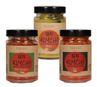 Bakoki Kimchi 3×300 g - Hot Gochugaru · Hot Vegan · Mild curcuma - probiotique, fermenté traditionnellement