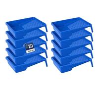 BAKOKI Lot de 10 bacs à Peinture 25 x 33 cm, bac à Peinture pour Peinture Murale, Bol de Peinture en Plastique Bleu, Largeur 25 cm, Longueur 33 cm, Accessoires de Peinture