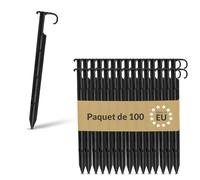 BAKOKI Lot de 100 supports de tuyau d'ancrage au sol 16-20 mm - Arrosage goutte à goutte Support de tuyau Ancrage au sol Micro Drip Fixation de tuyau Piquets pour système d'irrigation, fourche