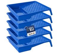 BAKOKI Lot de 5 bacs à Peinture 33 x 35 cm, bac à Peinture pour Peinture Murale, Bol de Peinture en Plastique Bleu, Largeur 33 cm, Longueur 35 cm, Accessoires de Peinture