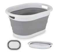 BAKOKI Panier à Linge Pliable 24 l - Bac de Rangement Pliable - Bac de Lavage Portable - Peu encombrant - pour Camping-Car, pêche, Lavage de Voiture, Maison, Camping et extérieur