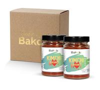 Bakoki Premium 매운 김치 Hot-Kimchi VEGAN (Gochugaru) - kimchi coréen épicé au chou napa, traditionnellement fermenté, probiotique & riche en umami, sans arômes artificiels (2 x 300 g)