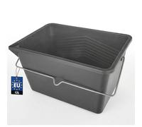 BAKOKI Seau de Peinture de 12 l - Seau de Peinture carré en Plastique avec poignée en métal et Bord d'arrosage, Stable, rectangulaire et léger, idéal pour la rénovation, Le Jardin et Le Nettoyage