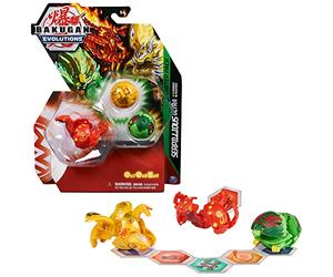 Bakugan Evolutions Starter Pack de 3 balles (Ultra Pyrus Serpillious, Basic Ventus Hydorous, Basic Aurelus Pegatrix)