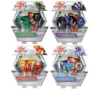 BAKUGAN Lot de 4 figurines d'action non transformantes de luxe - 2 cartes et 1 pièce de monnaie dans chaque paquet - Lot de 4 - Lot de 1