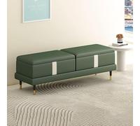 BAKULI Banc Ottoman avec Rangement, Rembourré en Tissu Technique Repose-Pieds Idéal Le Salon L'entrée Chambre Surface Lisse Solide Et Durable(Dark Green,100cm)