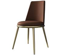 BAKULI Chaise de Salle Manger Cuir Maison Chaises Salon Luxe Cadre Acier Carbone Doré Table Nordique(Tan)