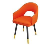 BAKULI Chaises de Salle à Manger Cuisine, Chaise D'appoint Cuir Imperméable avec Pieds Acier Au Carbone, Fauteuils Salon Modernes Dossier Haut Rembourré Et Siège Souple(Orange)